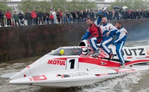 La festa per la vittoria alla 24 Ore di Rouen 2013 con Carella e Chiappe