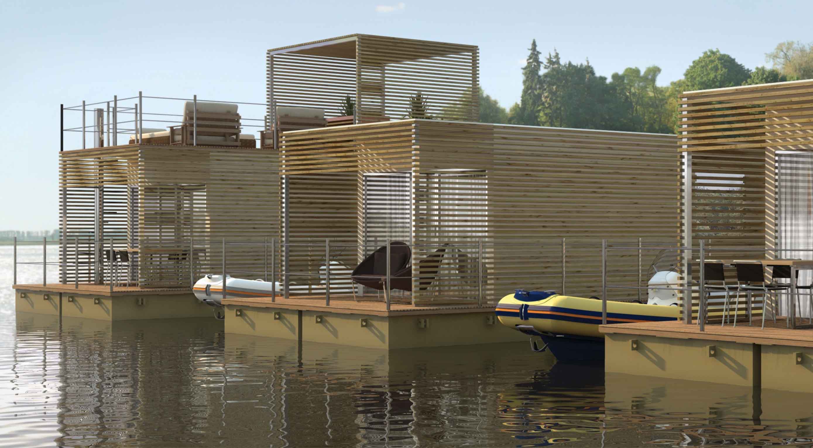 AbiFloat, “floating villas” modulari by Christian Grande