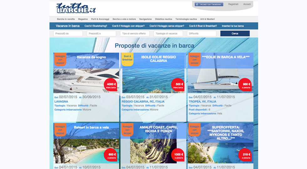 “Vacanze in Barca”? Ci pensa Net2web