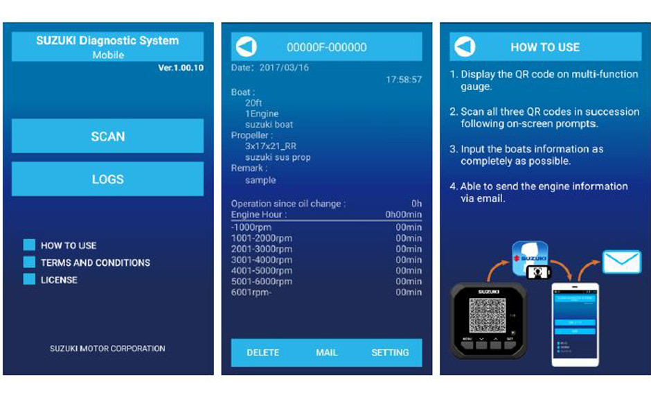 Suzuki Diagnostic System Mobile Plus - schermate varie.