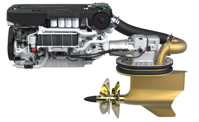 Motore Volvo Penta D13 da 1000 cavalli con il pod Ips1250. 