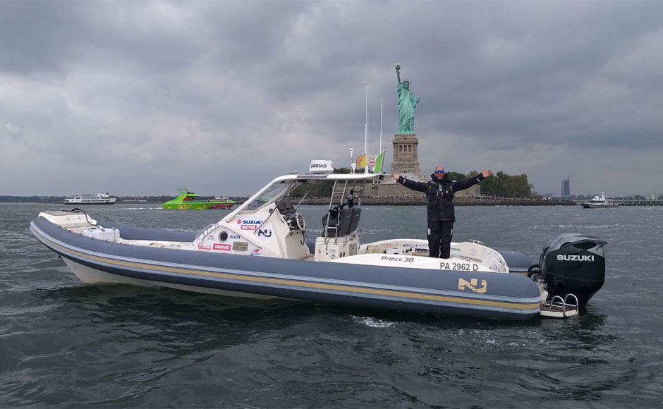 Sergio Davì e Suzuki Marine: missione compiuta, da Palermo a New York in gommone!