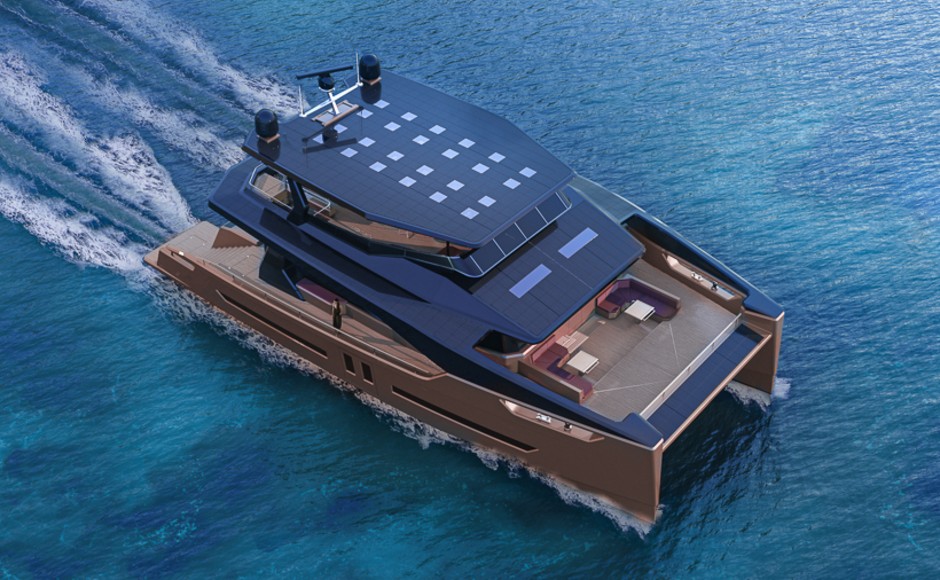 Alva Yachts presenta Ocean Eco 90, un catamarano elettrico a energia solare