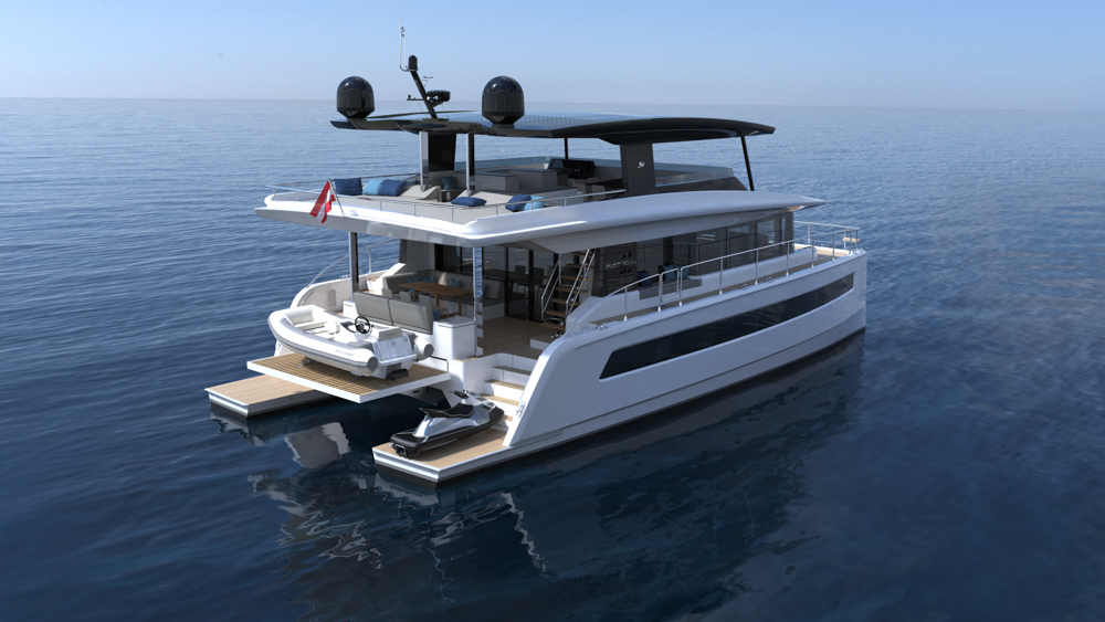 silent 62 tri deck vw catamarano elettrico jost