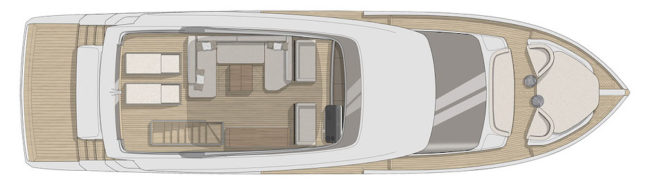 Cranchi Sessantasette - Layout Flying Bridge.