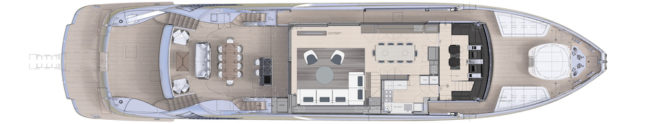 Pershing GTX116 - Layout main deck.