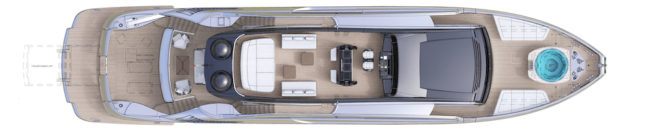 Pershing GTX116 - Layout sundeck