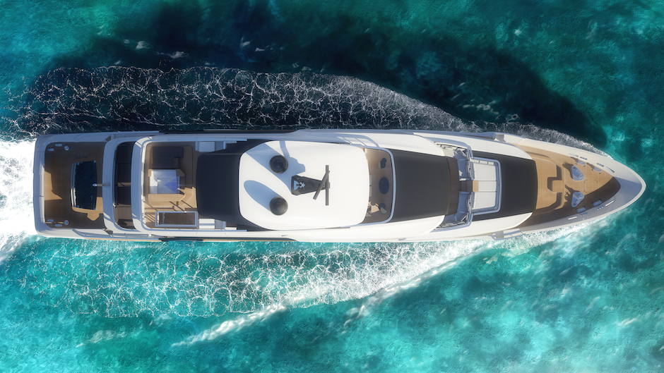 Custom Line Navetta 50 vista dall'alto.