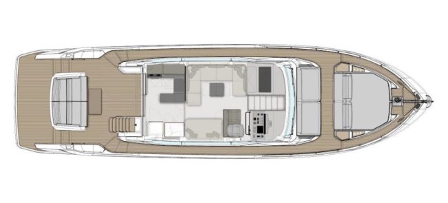 Ferretti Yachts 580 Layout ponte di coperta.