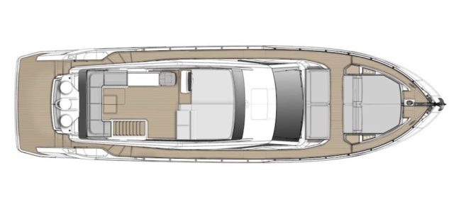 Ferretti Yachts 580 Layout flybridge.