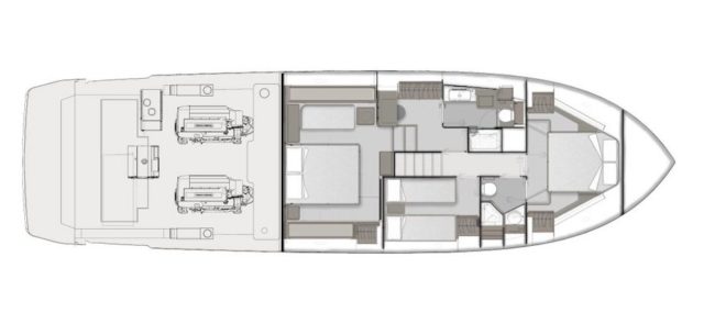 Ferretti Yachts 580 Layout sottocoperta opzione 2.