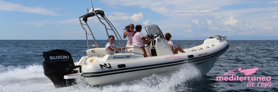 Mediterraneo in Rosa, equipaggio al femminile a bordo del Nuova Jolly Prince 22 motorizzato con un fuoribordo Suzuki DF200 AP.