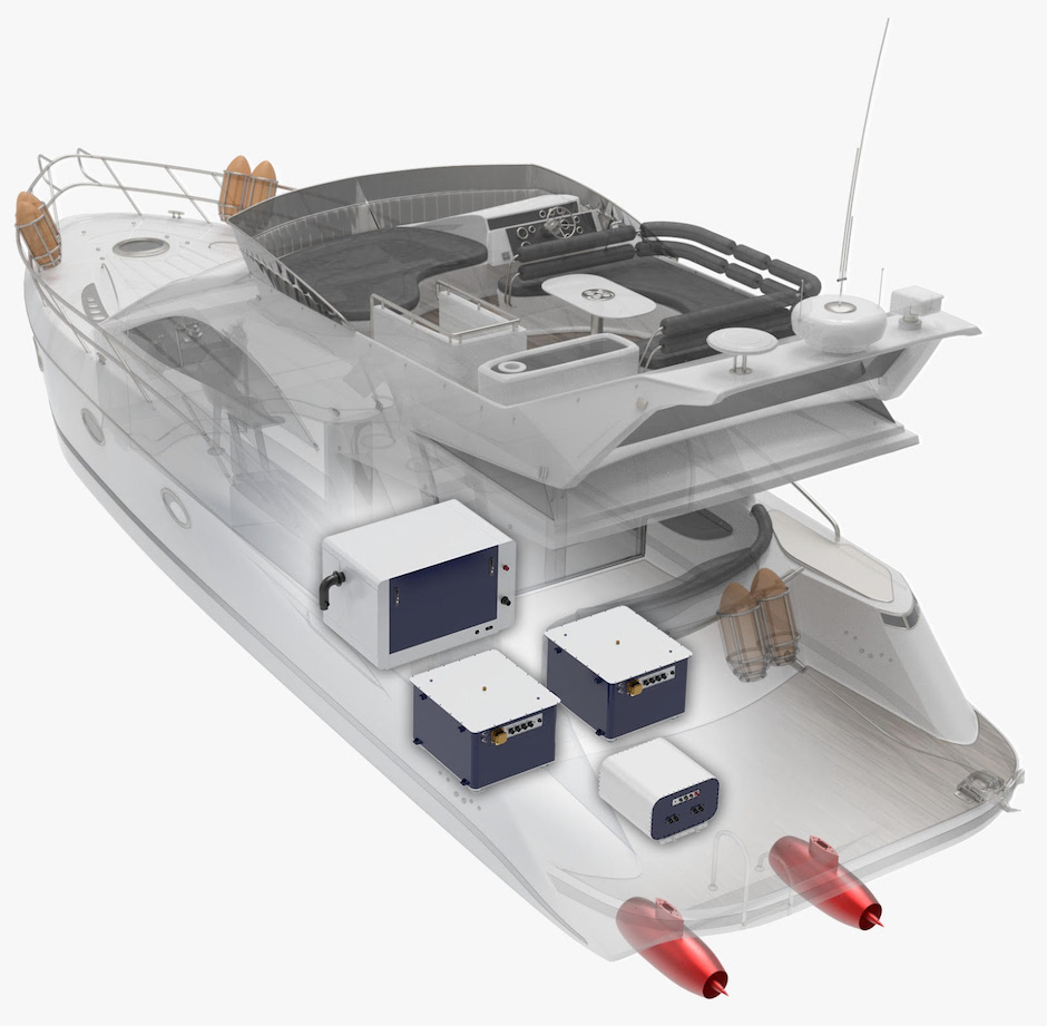 Batteria al litio antincendio Safe-Li. Esempio di posizionamento delle batterie a bordo di una barca.