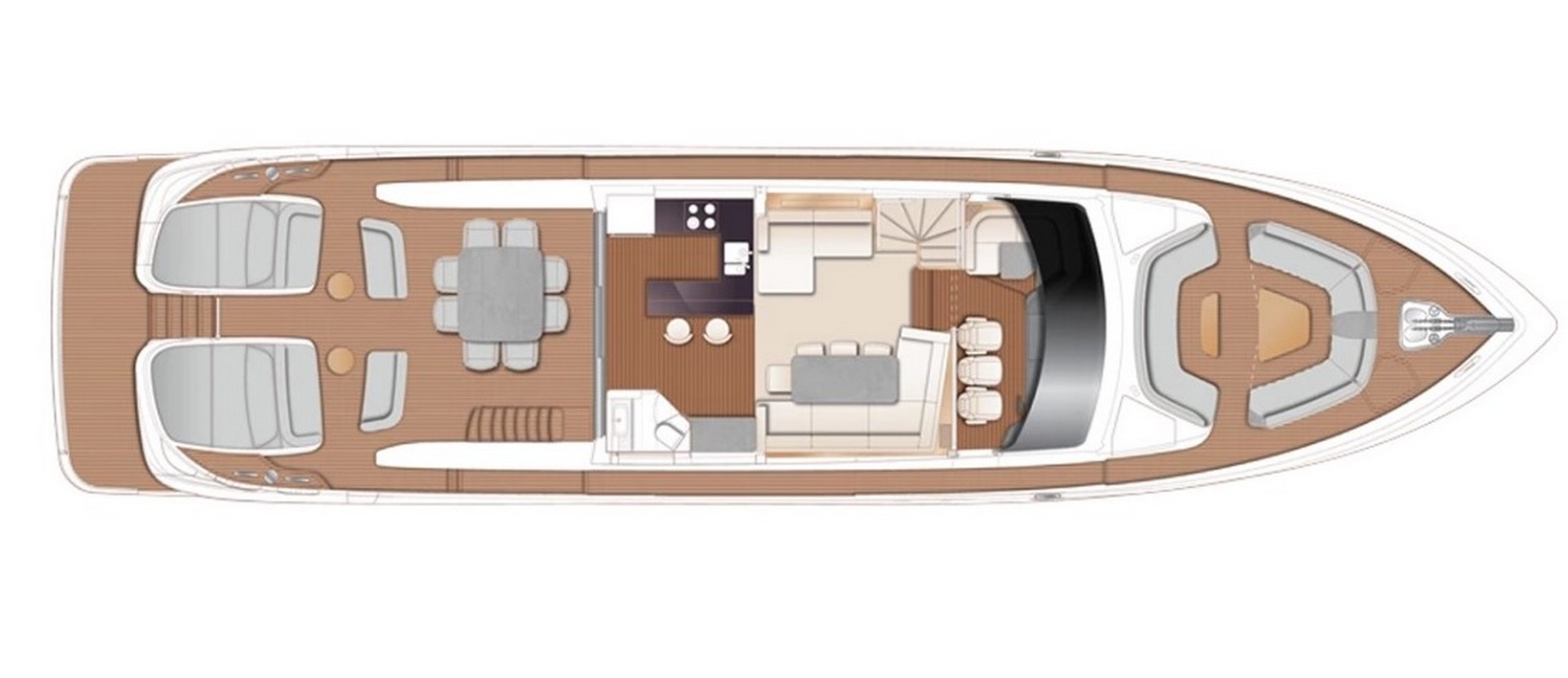 Princess S80 - Layout ponte di coperta.