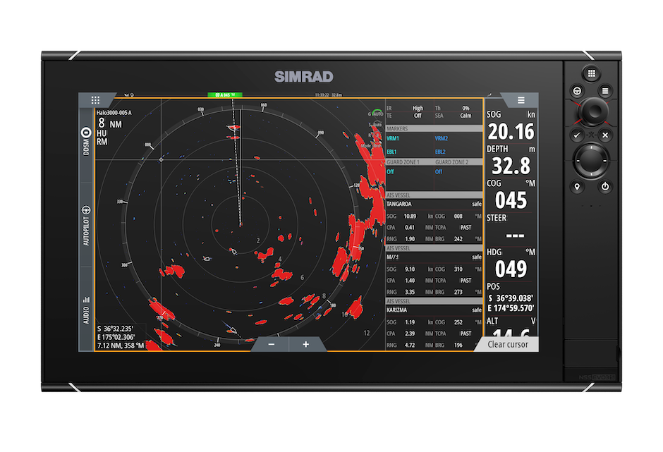 Dislplay con visualizzazione del segnale radar.