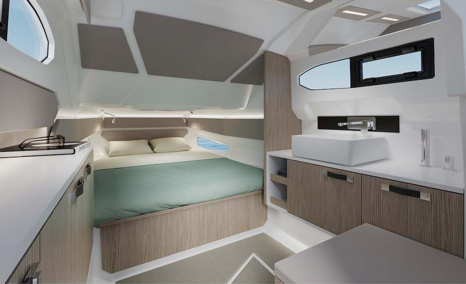 Joker Clubman 32 - Render cabina vista da poppa.