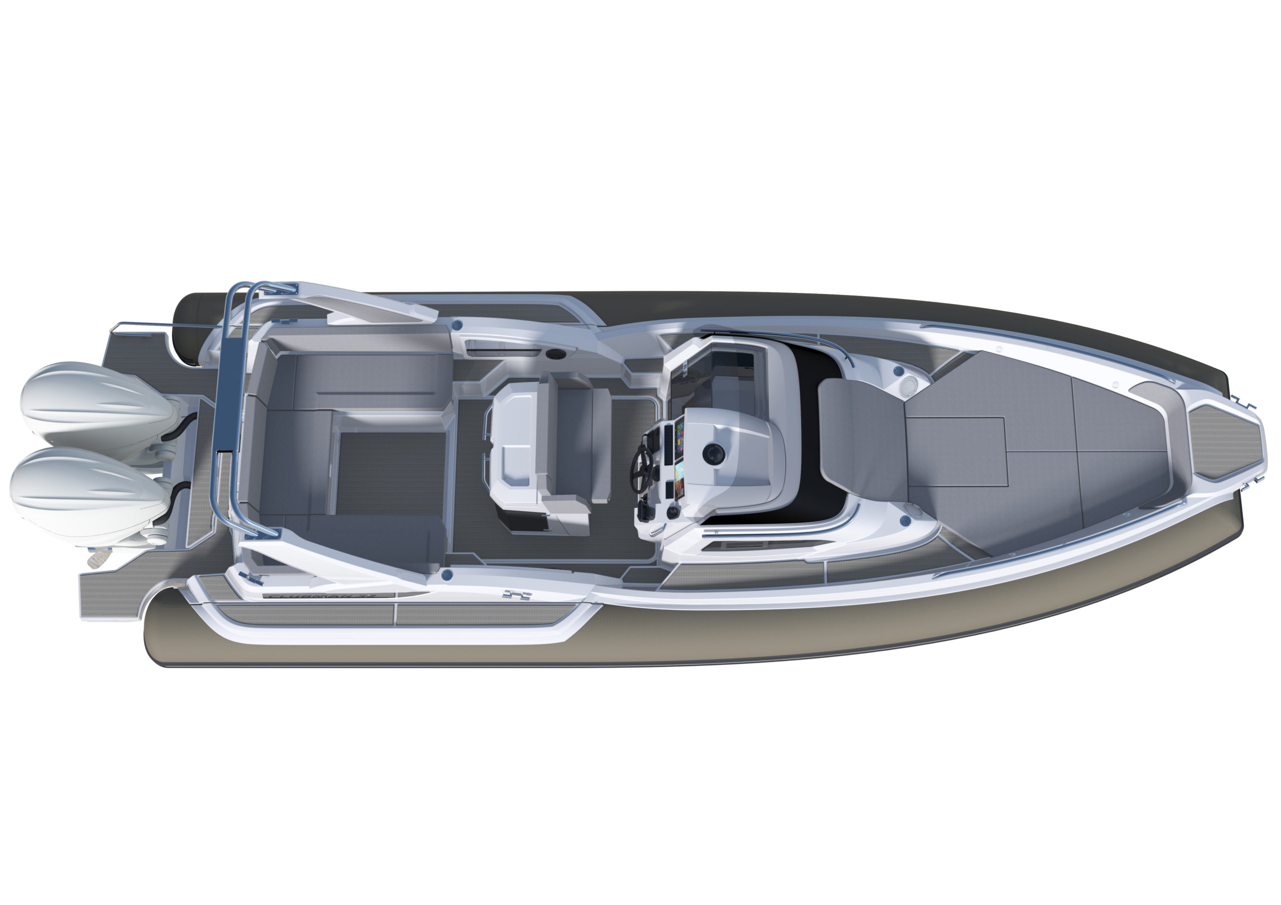 Joker Clubman 32 - Render vista esterna dall'alto.