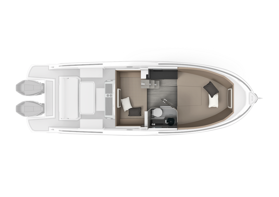 Ranieri Next 275 LX - Layout ponte sottocoperta.