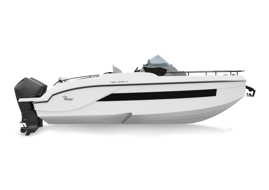 Ranieri Next 275 LX - Render profilo barca.
