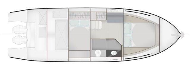 Rio Daytona 35 - Layout sottocoperta.