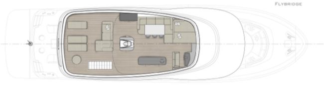 Apreamare Maestro 88, layout flybridge.