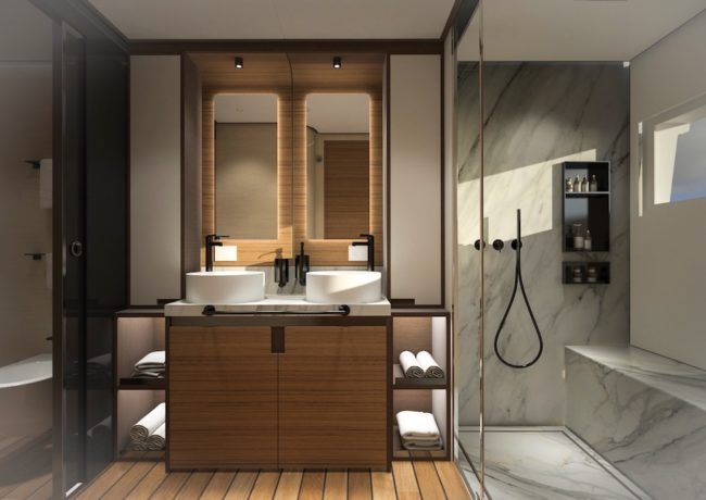 Apreamare Maestro 88 - Render bagno armatoriale.