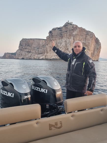 Sergio Davì in una tappa del raid Fari d'Italia Rib Experience.