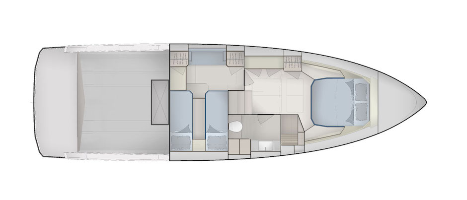 Rio Le Mans 45 - Layout ponte sottocoperta.