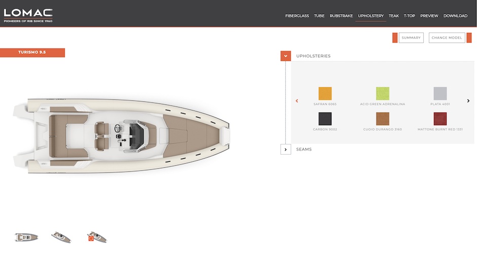 Pagina web del configuratore online.