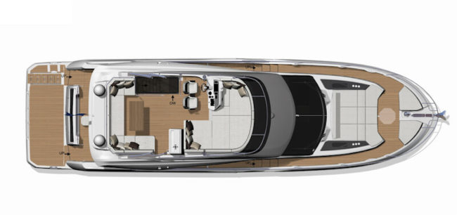 Layout flying bridge Prestige F5.7