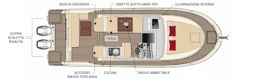 Layout di coperta del Tuccoli T295 SF Montecristo.