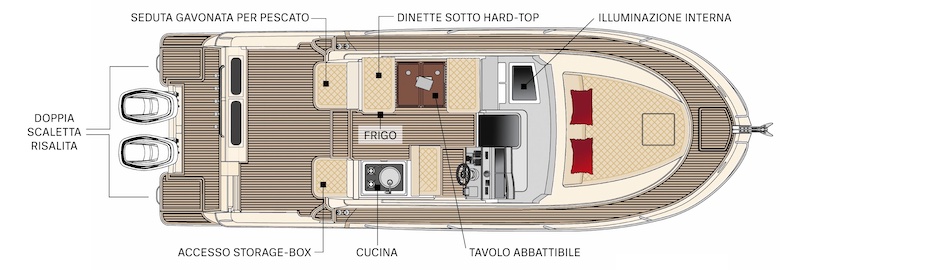 Layout di coperta del Tuccoli T295 VM.