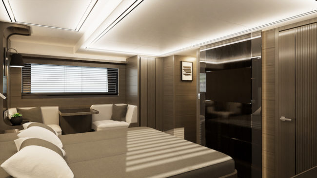 Cabina dell'armatore del Pearl 63.
