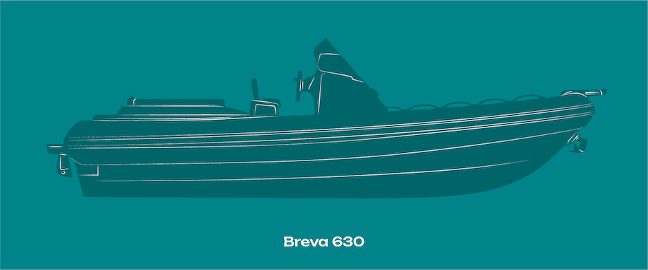 Breva 630 gommone open.