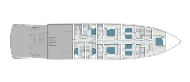 Layout del ponte inferiore del Sirena 118.