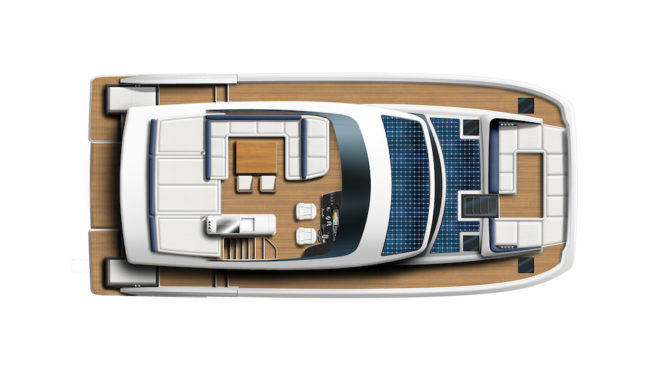 Layout del flybridge Yot 53.