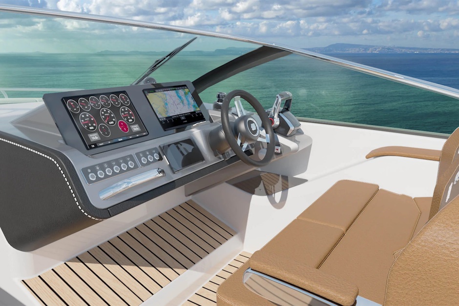 Postazione di comando del Four Winns TH33.