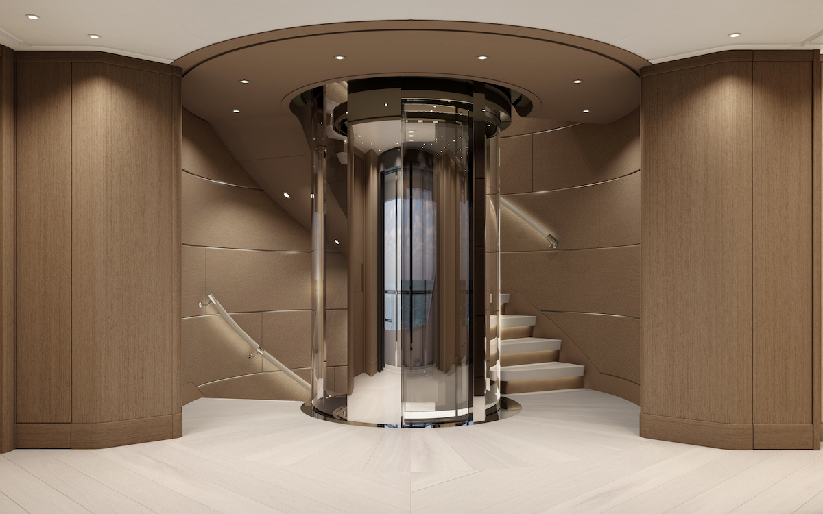 Scala con ascensore.