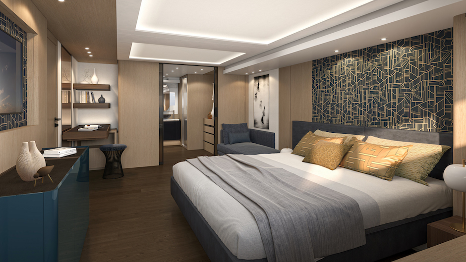 Cabina armatoriale del Prestige M8 Evo.