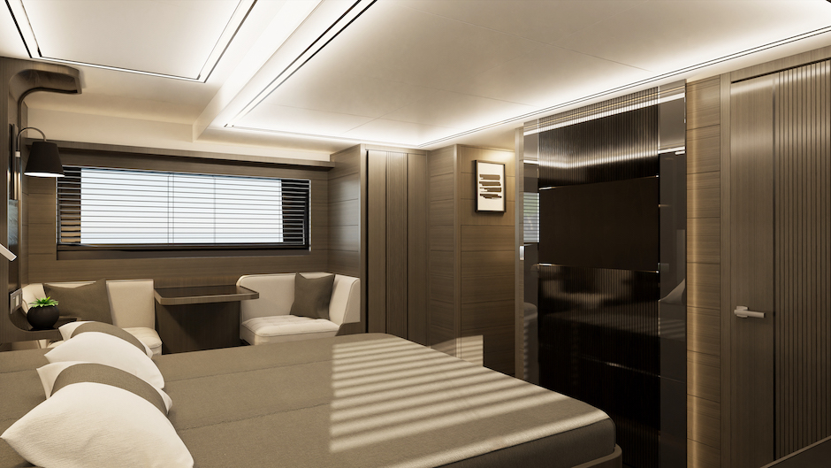 Cabina dell'armatore del Pearl 63.