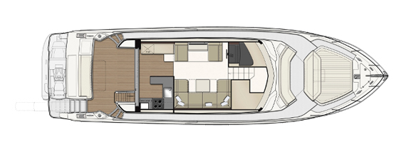 Ferretti 550 Layout ponte principale