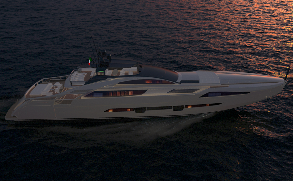 Pershing 140 rendering profilo NOTTURNO 22-09-15