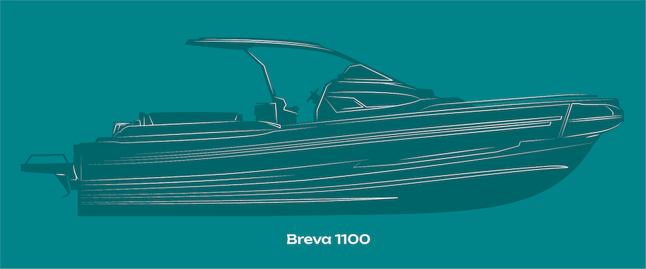 Breva 1100, gommone cabinato.