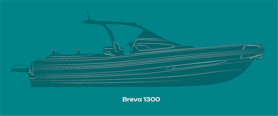 Breva 1300, gommone cabinato.