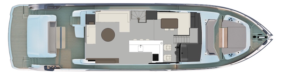 Pearl 72 layout ponte di coperta.