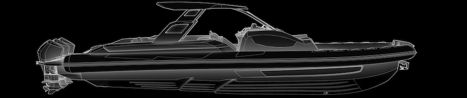 Ranieri Cayman 45.0 Cruiser - maxi rib visto di profilo.