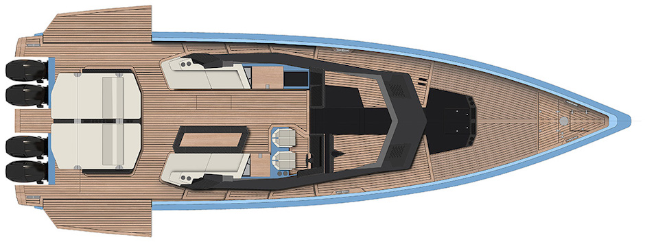 Wally wallypower58x, layout di coperta.