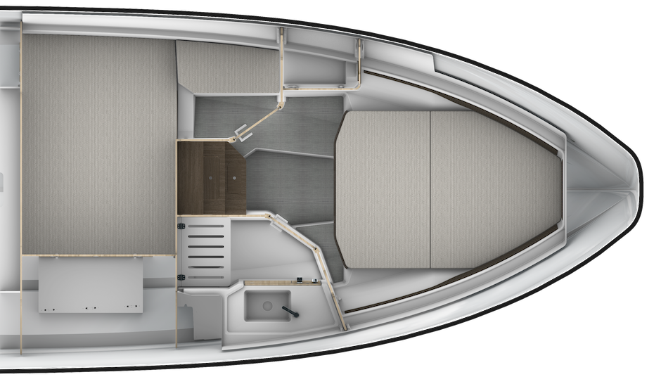 Layout sottocoperta dello Jeanneau EX 34.